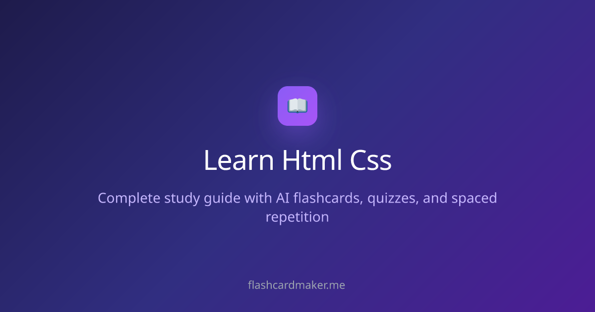Learn HTML & CSS with Flashcards | Free Learning Guide | Flashcard Maker