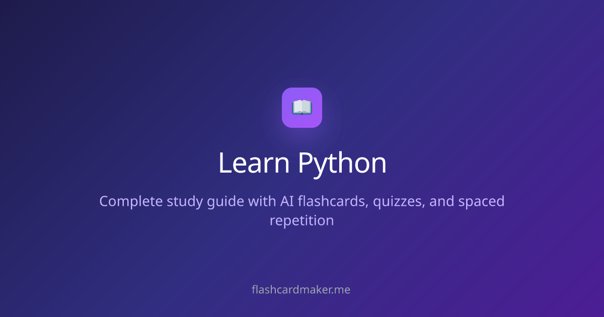 Learn Python Programming with Flashcards | Free Learning Guide ...